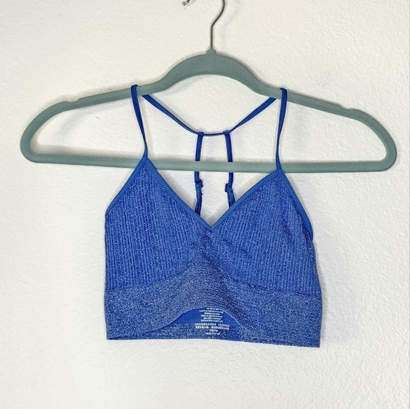 Anthropologie Brightest Cobalt Sparkling Bralette XS-S - Picture 2 of 5